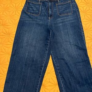 Talbots Denim Cropped Wide Leg Patch pocket